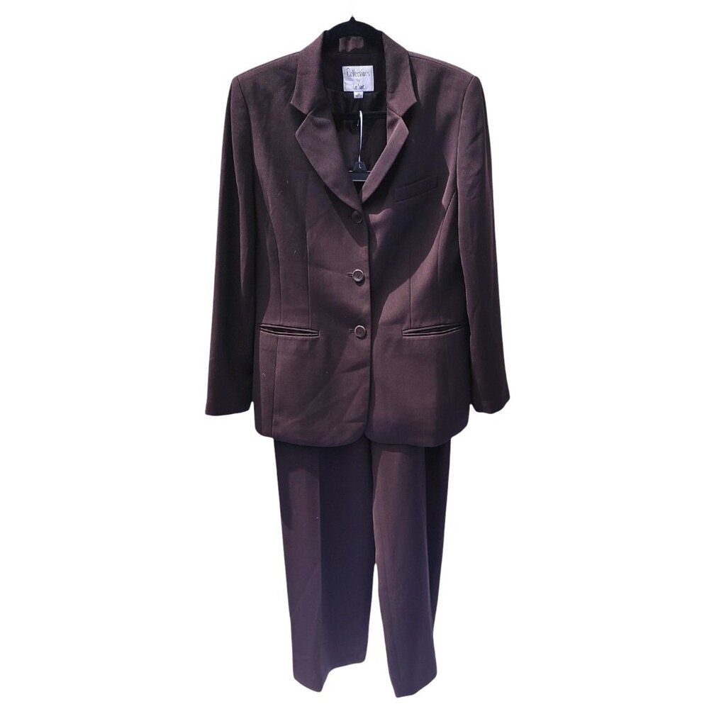 Collections for Le Suit Brown Suit Pants Blazer Herringbone Pattern 12 (Large)